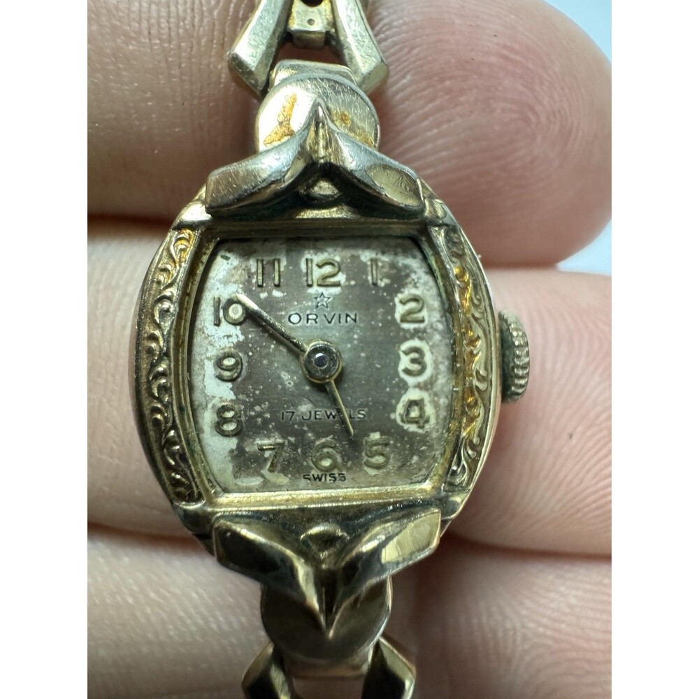 Vintage Orvin 17Jewels Watch Gold Womens FOR PARTS ONLY